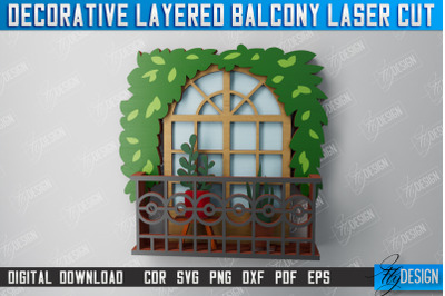 Decorative Balcony | Wall Art | 3D  Balcony | Multilayered Design |CNC