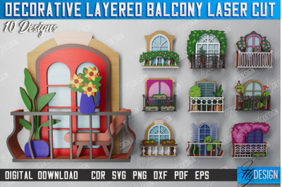 3D Decorative Balcony Bundle | Wall Art | Multilayered Design | CNC