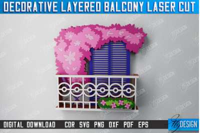 Decorative Balcony | Wall Art | 3D  Balcony | Multilayered Design |CNC