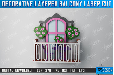 Decorative Balcony | Wall Art | 3D  Balcony | Multilayered Design |CNC