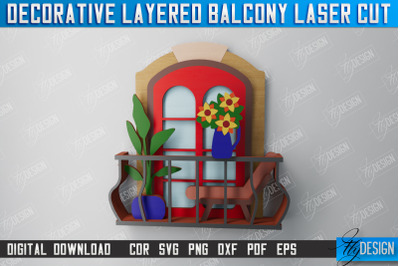 Decorative Balcony | Wall Art | 3D  Balcony | Multilayered Design |CNC