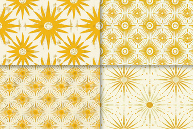 12 Seamless Sun patterns | Sunshine Boho Seamless