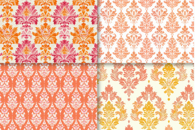 12 Damask Seamless Pattern | Peach Damask Ornament