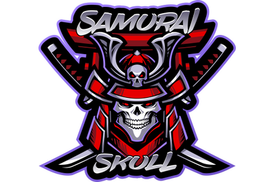 Samurai skull esport mascot logo design