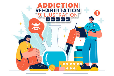 9 Addiction Rehabilitation Illustration