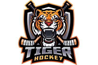 Tiger hockey esport mascot logo design