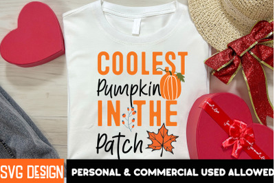 Coolest Pumpkin in the Patch t-Shirt Design,Halloween t-Shirt Design