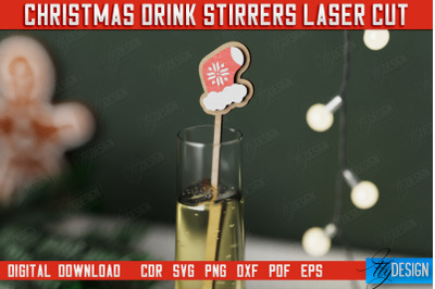 Christmas Drink Stirrers | Drinks Markers | Christmas Party