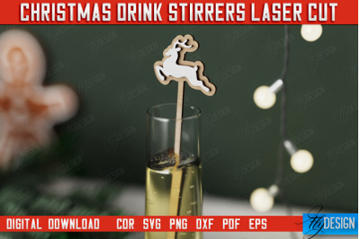 Christmas Drink Stirrers | Drinks Markers | Christmas Party