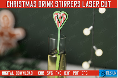 Christmas Drink Stirrers | Drinks Markers | Christmas Party