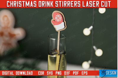 Christmas Drink Stirrers | Drinks Markers | Christmas Party