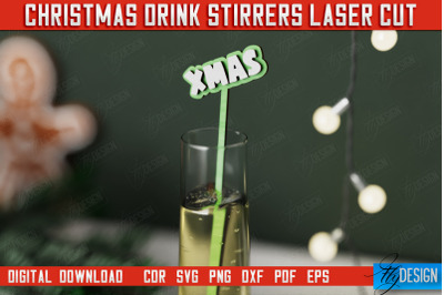 Christmas Drink Stirrers | Drinks Markers | Christmas Party