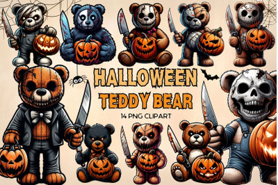 Halloween Haunted Scary Horror Teddy Bear Clipart