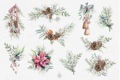 Watercolor Christmas collection