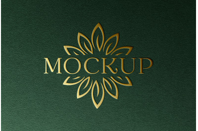 Luxury Gold Logo Mockup Green Paper