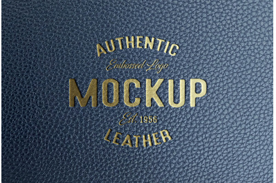 Gold Logo Mockup Stamped Leather