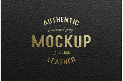 Leather Stamped Gold Logo Mockup