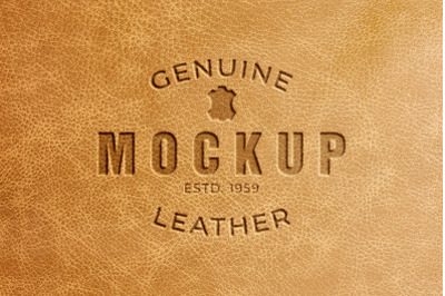 Debossed Leather Logo Mockup