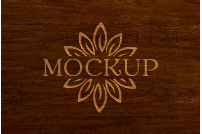 Engraved Wood Logo Mockup