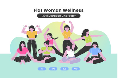 Flat Design Women Wellness - Illustration