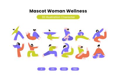 Mascot Character Women Wellness - Illustration