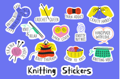 Knitting Stickers PNG