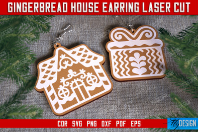 Gingerbread House Earrings | Christmas Earrings | Jewelry