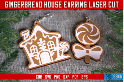 Gingerbread House Earrings | Christmas Earrings | Jewelry