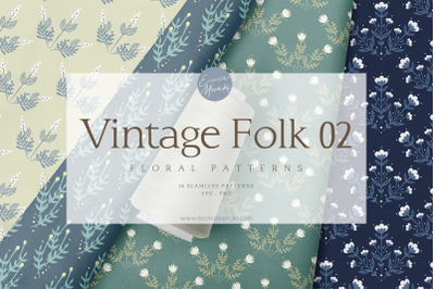 Vintage Folk Floral Patterns 02