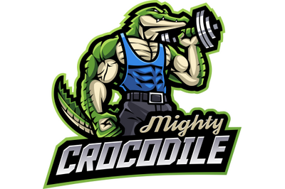 Mighty crocodile esport mascot logo design