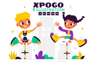 9 Sport Pogo Stick Illustration