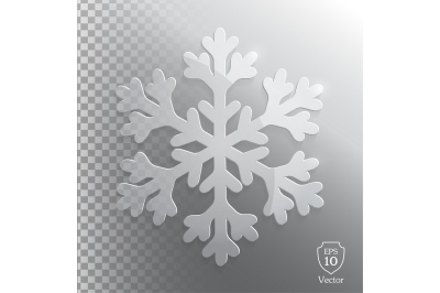 Glass transparent snowflake. Vector