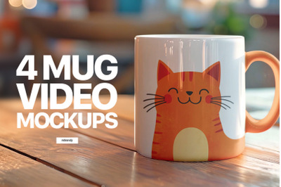 4 Mug Video Mockups