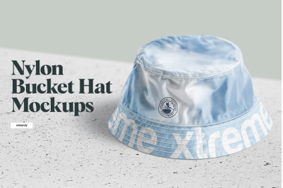 Nylon Bucket Hat Mockups