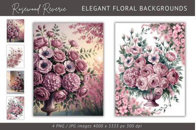 Rosewood Reverie Floral Background