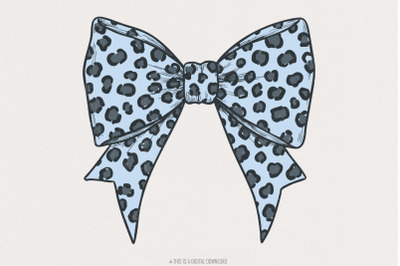 Leopard Print Bow PNG, Cheetah Pattern Hair Clipart, Fashion Accessory