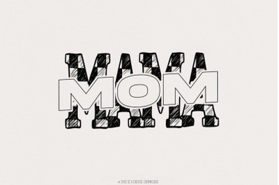 Mama PNG Digital Download, Retro Mama PNG, Sublimation, Grunge Mama, L