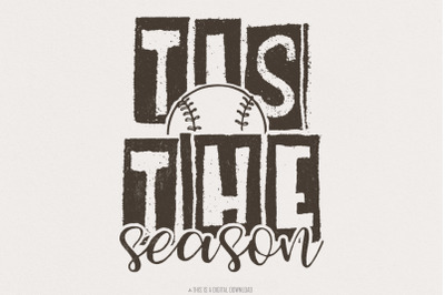 Tis The Season PNG, Baseball Mom Png, Retro Baseball Png, Game Day Png