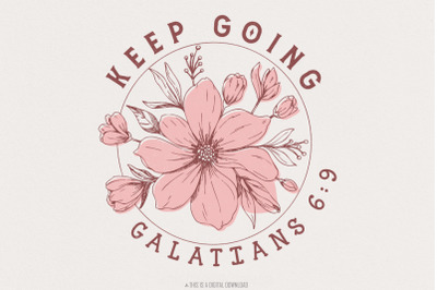 Keep Going PNG, Sublimation Design, Digital Download, Easter Alphabet,
