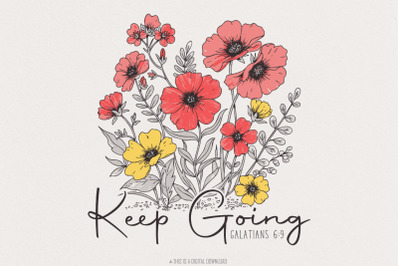 Keep Going PNG, Sublimation Design, Digital Download, Easter Design, E