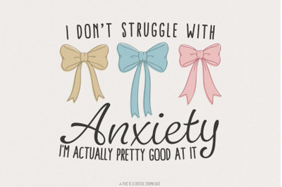 Coquette Mental Health Bow PNG, Cute Ribbon Anxiety Shirt Design, Ment