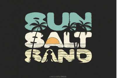 Sun Salt Sand PNG&2C; Retro Summer Vibes PNG&2C; Beach Shirt PNG Sublimation