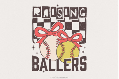 Retro Sports PNG, Baseball Softball Mama Design, Sublimation Download,