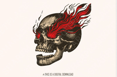 Skull PNG, Sublimation Design, Printable Graphic, Digital Download, Sk