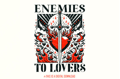 Enemies to Lovers Book Club PNG, Bookish png, Reading PNG, Book Lover