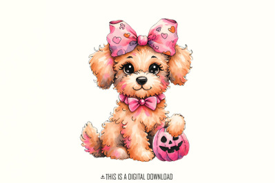 Halloween Poodle Clipart, Poodle PNG, Halloween Poodle, Ghost Poodle P