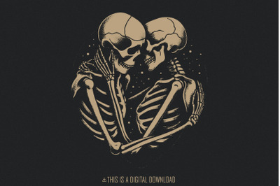 Kissing Skeleton png, Skeleton Lover png, Skeleton Couple png, Valenti