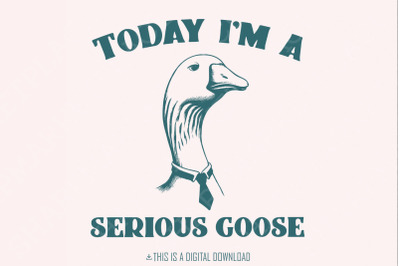 Serious Goose PNG, Silly Goose, Funny Silly Goose, Cute Goose Graphic,