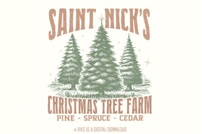 Christmas Tree Farm PNG Sublimation Digital Design, Vintage Xmas PNG,
