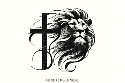Christian PNG Sublimation Designs, Lion in Lungs Png, Jesus Png, Relig